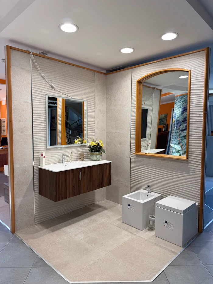 Composizioni bagno effetto pietra